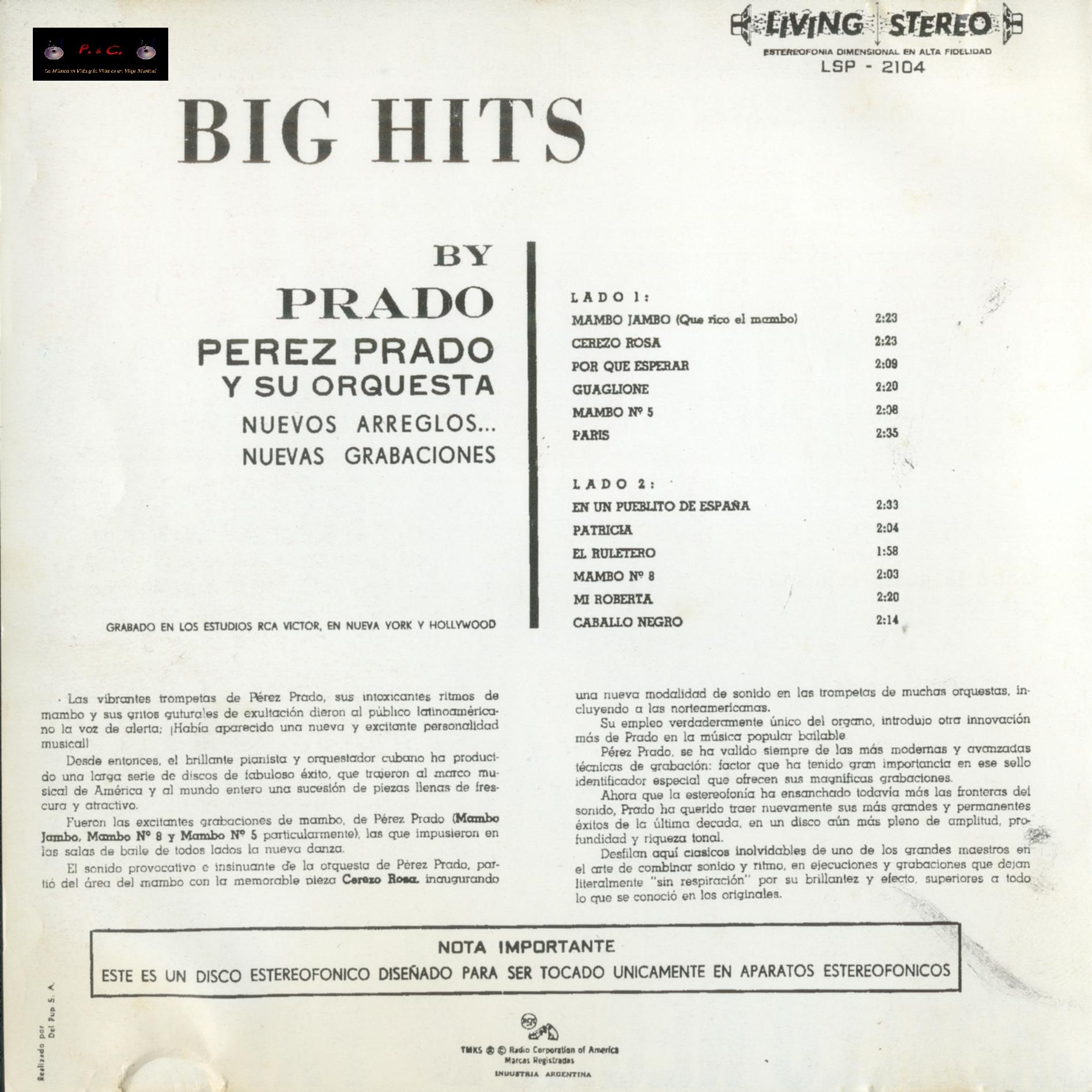 Big Hits by Prado BACK